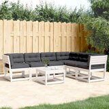 vidaXL 6-dijelni set vrtnih sofa s jastucima bijeli masivna borovina Cijene