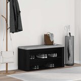 vidaXL Klop za čevlje črn hrast 100x35x45 cm inženirski les u