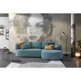 Welnova KOTNA SEDEŽNA GARNITURA, tkanina modra | Shoptok.si
