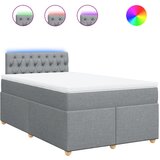 vidaXL Box spring postelja z vzmetnico svetlo siva 120x200 cm blago, (21273412) | Shoptok.si