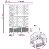 Povišeni krevet s mrežom i krovom Sivi 124 x 40 x 123 cm PP | Eponuda.ba