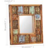  Ogledalo s likom Buddhe 50 x 50 cm od masivnog obnovljenog drva | Shoptok.si