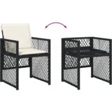  5-dijelni blagovaonski stol i stolice u vrtu s jastučićima Crno polyratan | shoptok.hr