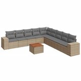  10-dijelni set vrtnih sofa s jastucima bež od poliratana | shoptok.hr