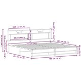 Metalni okvir kreveta bez madraca boja hrasta 193x203 cm | shoptok.hr
