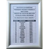 Ram za spisak stanara, A4, Beli