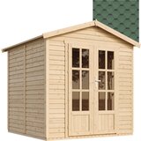 Timbela Lesena vrtna hiša - H233x233x222 cm/4 m² - Vrtna pisarna s podom in bitumenskimi ploščicami - M351FB+H351FBGREEN, (21999120) | Shoptok.si