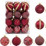  Set božićnih kuglica 36 kom. Vinska crvena 6 cm Polistiren | shoptok.hr