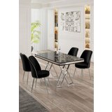 Hanah home set trpezarijski sto i 4 stolice, crni | Eponuda.com