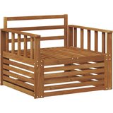  2 Komad Sofa s naslonima Čvrsto drvo akacije Prirodna - Prirodna Okomite letvice | shoptok.hr