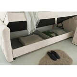 MID.YOU POSTELJA BOXSPRING 180 cm x 200 cm , tekstil, leseni material krem barve | Shoptok.si