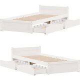 vidaXL Okvir kreveta bez madraca bijeli 90 x 200 cm masivna borovina | shoptok.hr