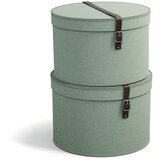 Bigso Box of Sweden Mentolno zelene kartonaste škatle s pokrovom za shranjevanje v kompletu 2 ks ø 37,5x25,5 cm Rut – | Shoptok.si