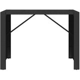  Barski stol sa staklenom pločom crni 145x80x110 cm poliratan | shoptok.hr