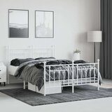 Metalni okvir kreveta uzglavlje i podnožje bijeli 140x200 cm | shoptok.hr