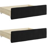  Dnevni krevet na razvlačenje s ladicama crni 90 x 190 cm baršun | shoptok.hr