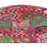 vidaXL tabure večbarven okrogel, bombaž, ročno izdelan 40x20 cm roza | Shoptok.si