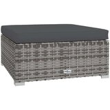  Vrtni tabure s jastukom sivi 70 x 70 x 30 cm od poliratana | shoptok.hr