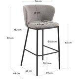 Kave Home Svijetlo siva barska stolica (visine sjedala 65 cm) Ciselia – | shoptok.hr