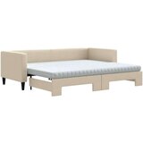  Izvlečna dnevna postelja z vzmetnico krem 80x200 cm b | Shoptok.si