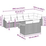  9-dijelni set vrtnih kauča s jastučićima Sivi Poli Ratan Akacija | shoptok.hr