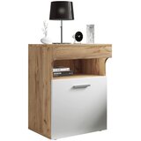 MID.YOU NOČNA OMARICA, bela, medeni hrast | Shoptok.si