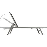  Ležaljke za sunčanje sa stolićem 2 kom čelik i tekstilen crne | Eponuda.ba