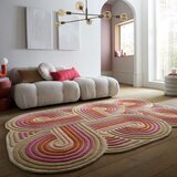 Flair Rugs Rožnata ročno tkana volnena preproga 140x200 cm Spiral Shaped – | Shoptok.si
