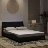  Okvir kreveta s LED svjetlima crni 140 x 190 cm baršunasti | shoptok.hr