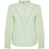 Trendyol Pistachio Green Lace Cotton Woven Shirt Cene