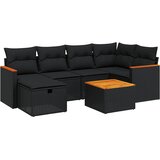  7-dijelni set vrtnih sofa od poliratana s jastucima crni Crna 62 x 62 x 69 cm | Shoptok.si