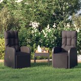  Vrtni naslanjač z blazinami 2 kosa črn poli ratan, (20659993) | Shoptok.si