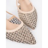 GOODIN Light beige openwork pumps with a low heel | Eponuda.ba