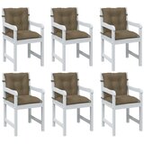 vidaXL Jastuci za stolice 6 kom prošarano smeđesivi 100x50x7cm tkanina | shoptok.hr