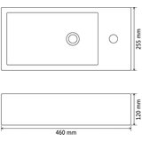  Umivaonik s Otvorom za Slavinu Keramički Bijeli 46x25 5x12 cm | shoptok.hr