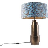 QAZQA Namizna svetilka bron z velur metuljem senčnik 50 cm - Bruut | Shoptok.si