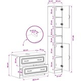  Set kupaonskih ormara od 2 dijela UTRECHT Crna | shoptok.hr