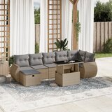 Maison Chic Seti vrtnega pohištva - Vrtna garnitura - Vrtni pohištvo set 8-delna z blazinami bež poli ratan, (21799018) | Shoptok.si
