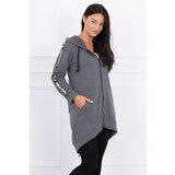 Kesi Zip-up sweatshirt in graphite melange back Cene