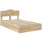  Postelja s shranjevanjem z vzglavjem Sonoma hrast 135 x 190 cm, (5000105570) | Shoptok.si