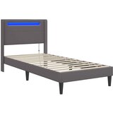  Krevetna konstrukcija Siva 100 x 200 cm Umjetna koža | shoptok.hr