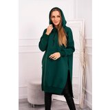 Kesi Insulated sweatshirt with slits on the sides in dark green color | shoptok.hr