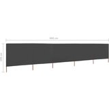  Vjetrobran s 5 panela od tkanine 600 x 160 cm antracit | shoptok.hr