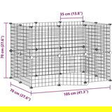  Kavez za ljubimce s 20 panela i vratima crni 35 x 35 cm čelični | shoptok.hr