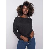 Fashion Hunters Black blouse with laces | shoptok.hr