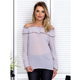 Fashion Hunters Spanish gray chiffon blouse | shoptok.hr