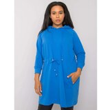 Fashion Hunters Dark blue long plus size sweatshirt Cene