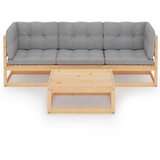 Maison Chic Seti vrtnega pohištva - Vrtna garnitura - Vrtni pohištvo set 4-delna z blazinami trdna borovina, (21819755) | Shoptok.si