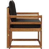  2 Komad Set vanjskih sofa Čvrsto drvo akacije i Textilene - Prirodna i crno Zakrivljeni | shoptok.hr