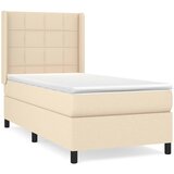  Krevet s oprugama i madracem krem 100 x 200 cm od tkanine | shoptok.hr